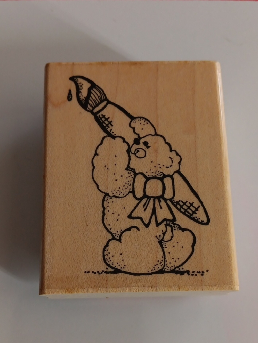 Wooden Bunny Stamp - Neutral Natural Finish